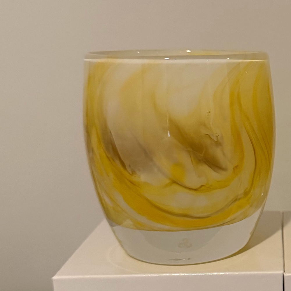 Glassybaby yellow swirl a-ooak (cream soda)